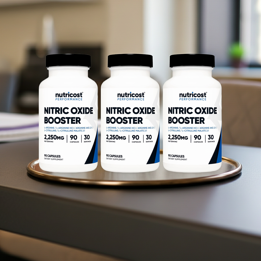 (3 Pack) Nitric Oxide Booster (2250Mg) 90 Capsules - Gluten Free, Non-Gmo, 750Mg per Casule, 30 Servings