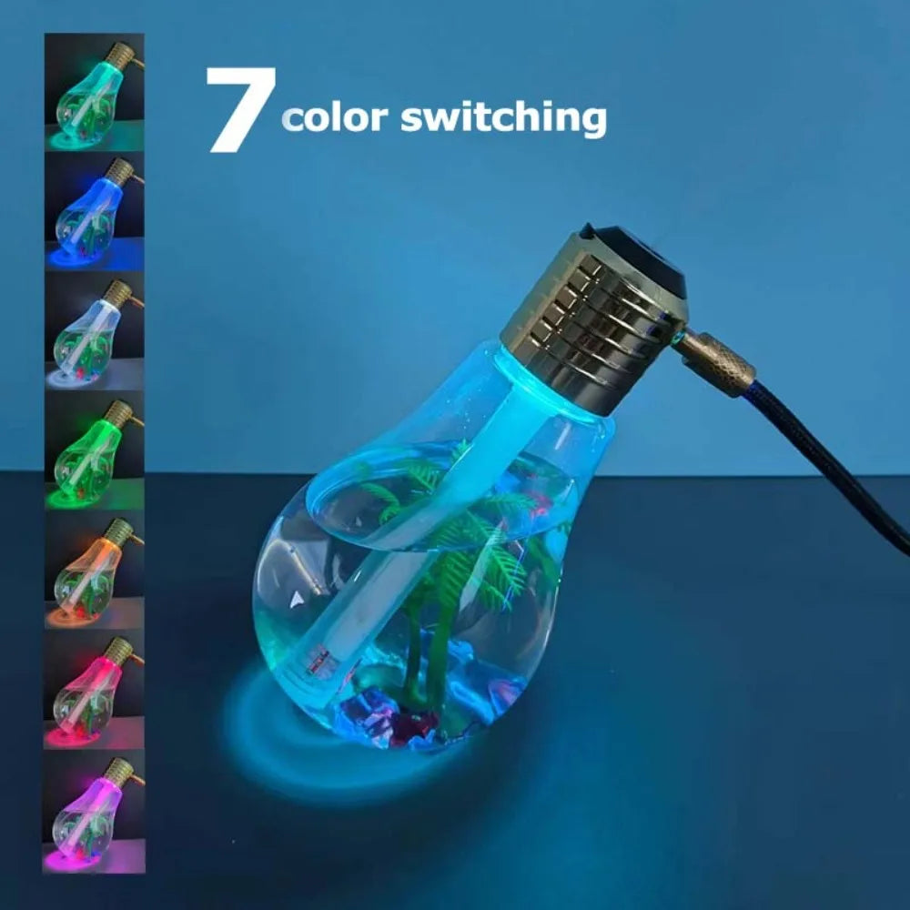 Bedroom Desktop Humidifier Compact Bulb Small Air Humidifiers Large Mist Quiet USB Aroma Essential Oil Diffuser Mini Ultrasonic