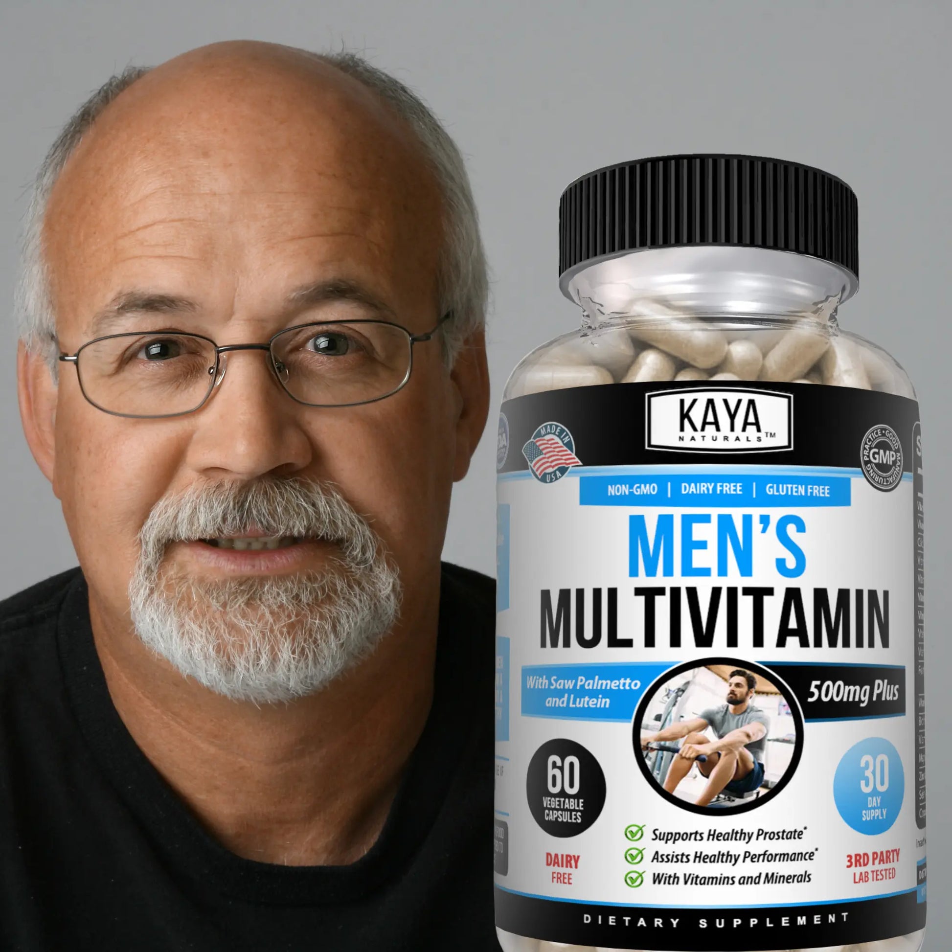 Kaya Naturals Multivitamin for Men - Men'S Prostate Multivitamin - Multi Mineral Daily Supplement - Pills for Men - Supports Healthy Prostate - Vitaminas Para Hombres - 60 Veggie Capsules
