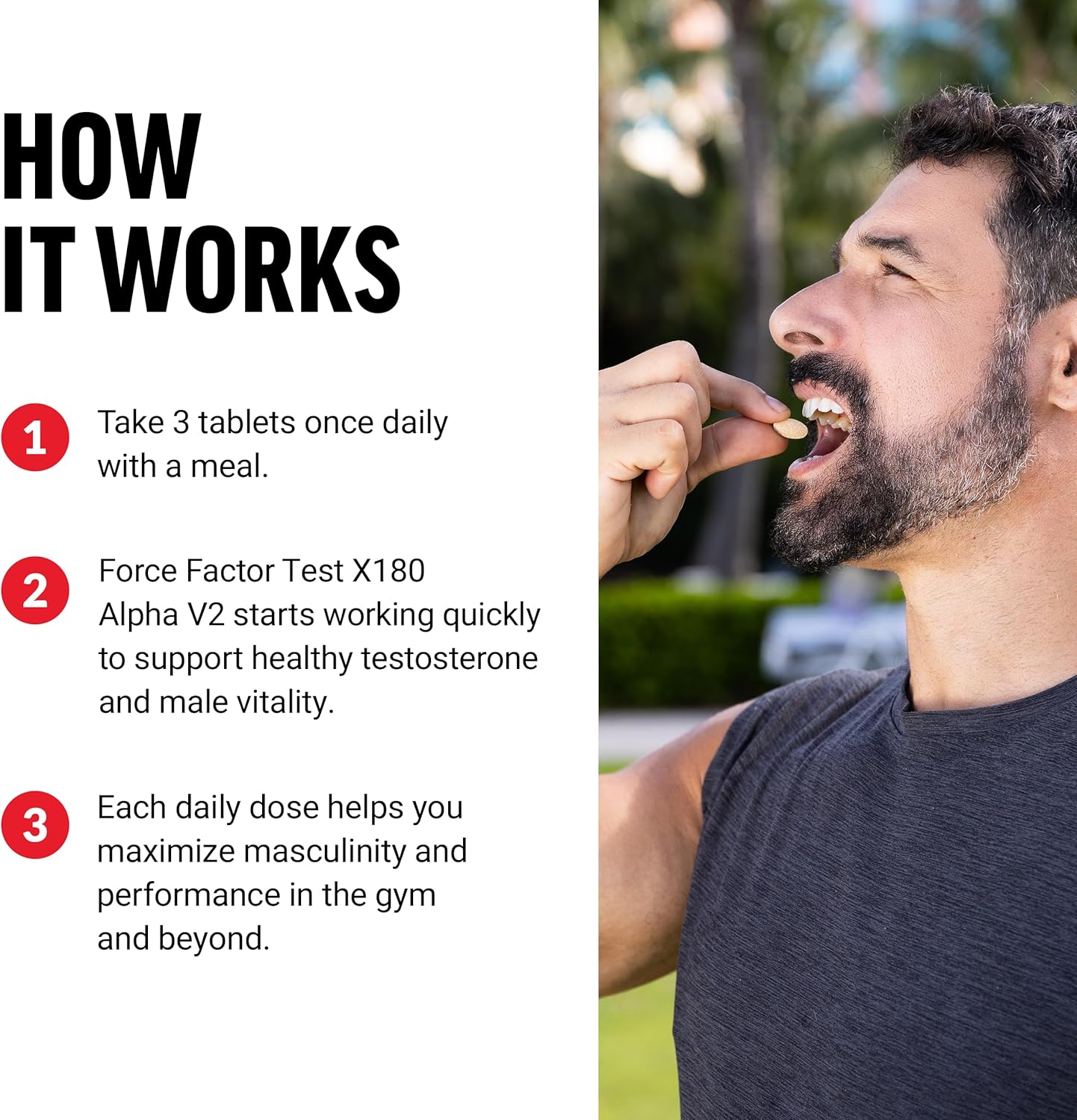 Force Factor Test X180 Alpha V2 T-Support for Men, T-Supplement to Help Build Strength, Boost Nitric Oxide, and Support Daily Performance, 120 Tablets