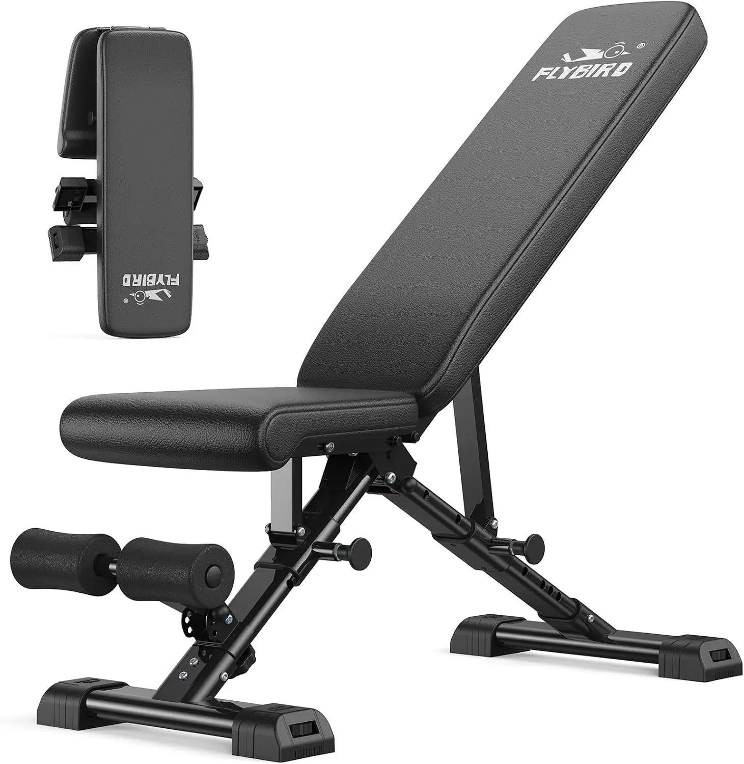 FLYBIRD Adjustable Weight Bench, Astm-Certified 800LBS Workout Bench Foldable for Home Gym, 90° to -30° FID and 30In Extended Backrest for Bench Press Strength Training Exercise#Summervibes Summervibes,