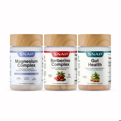 Metabolic Support Bundle - Gut Health + Berberine + Magnesium Complex - Supports Digestion, Energy & Daily Wellness - Probiotics & Essential Minerals - 3Rd Party Tested