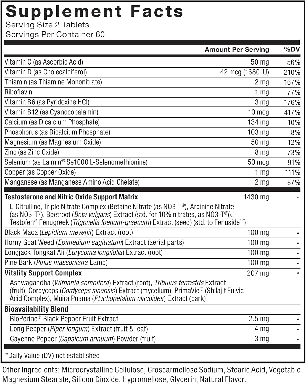 Force Factor Test X180 Alpha V2 T-Support for Men, T-Supplement to Help Build Strength, Boost Nitric Oxide, and Support Daily Performance, 120 Tablets