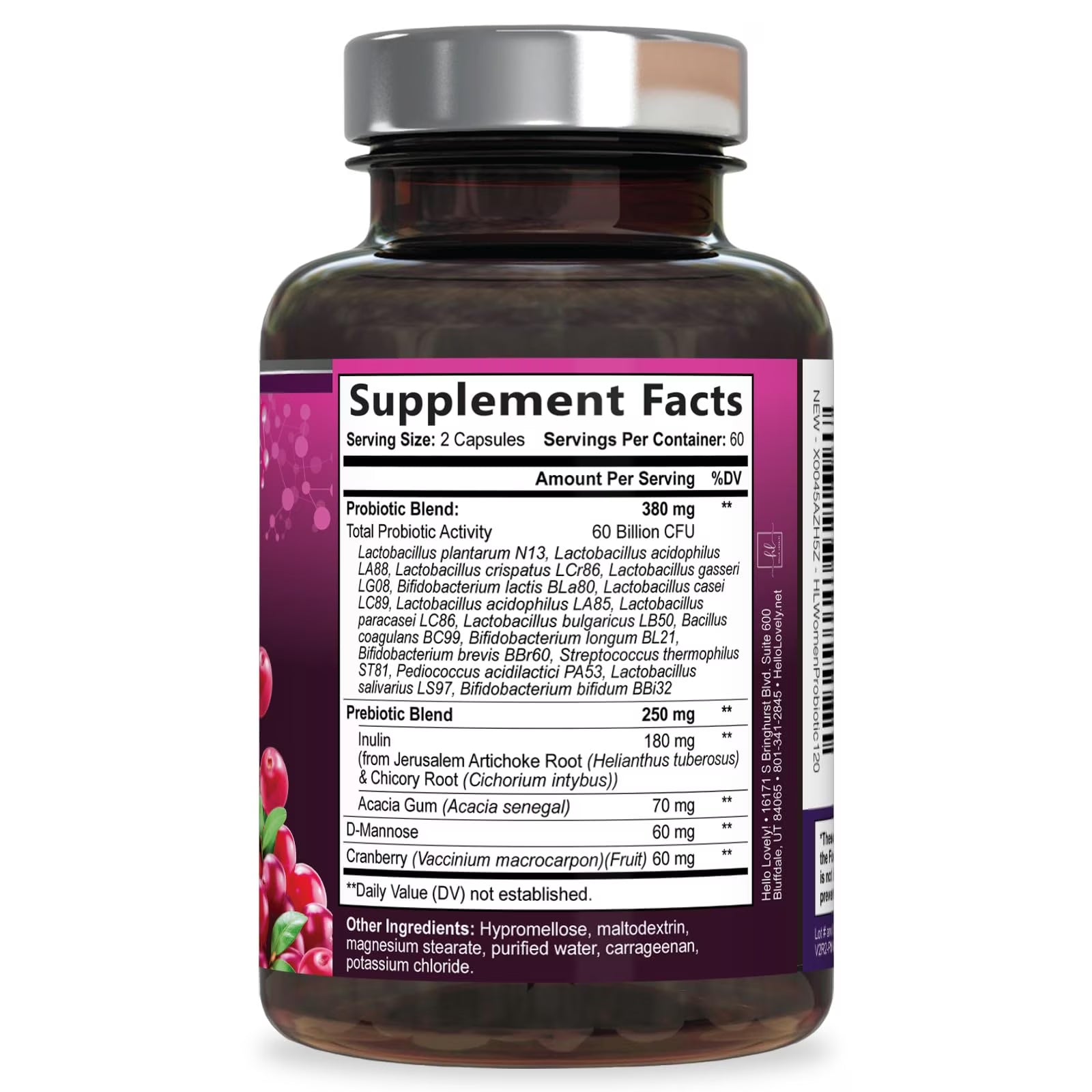 Probiotics for Women - Prebiotic and Probiotic Blend 60 Billion CFU per Serving - 16 Strain Women'S Probiotic for Ph Balance & Vaginal Support - Digestive & Immune Support, Bottled USA - 120 Capsules