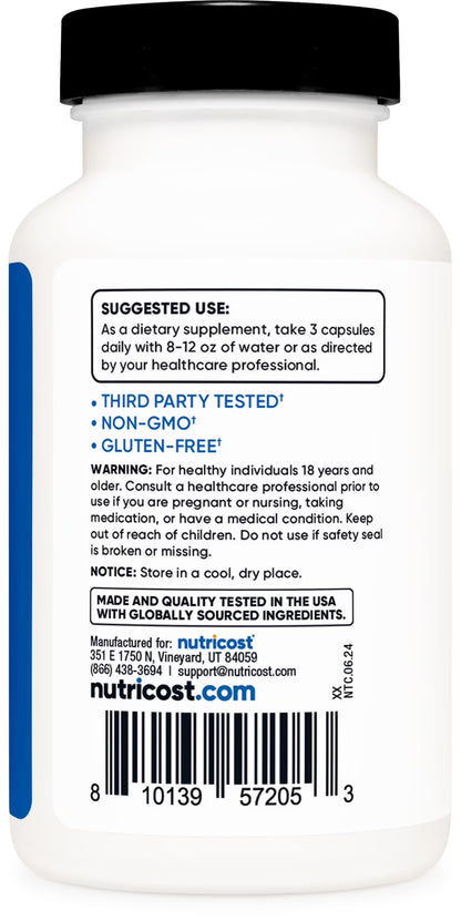 (3 Pack)  Nitric Oxide Booster (2250Mg) 90 Capsules - Gluten Free, Non-Gmo, 750Mg per Casule, 30 Servings