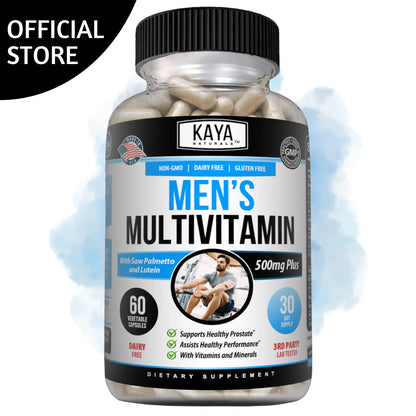 Kaya Naturals Multivitamin for Men - Men'S Prostate Multivitamin - Multi Mineral Daily Supplement - Pills for Men - Supports Healthy Prostate - Vitaminas Para Hombres - 60 Veggie Capsules