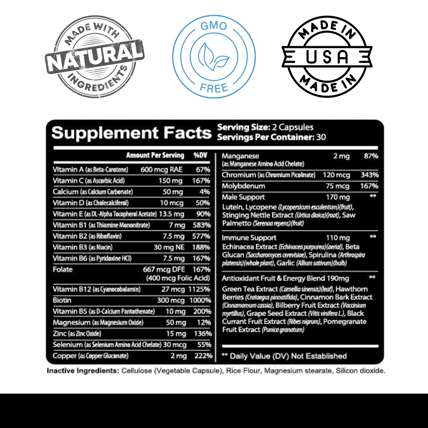 Kaya Naturals Multivitamin for Men - Men'S Prostate Multivitamin - Multi Mineral Daily Supplement - Pills for Men - Supports Healthy Prostate - Vitaminas Para Hombres - 60 Veggie Capsules