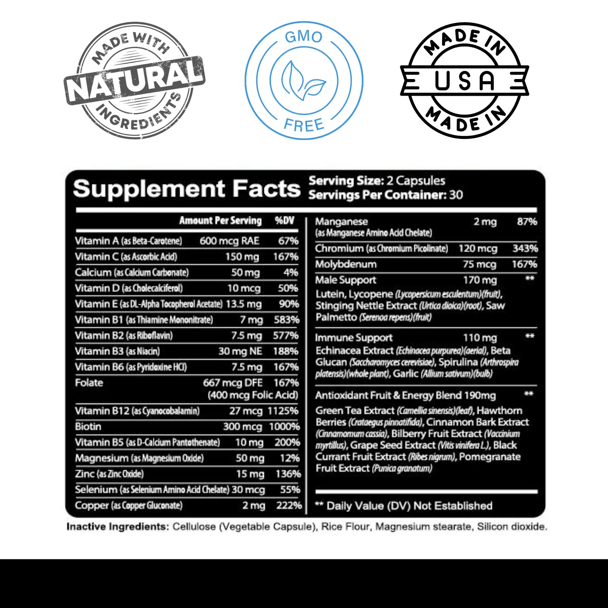 Kaya Naturals Multivitamin for Men - Men'S Prostate Multivitamin - Multi Mineral Daily Supplement - Pills for Men - Supports Healthy Prostate - Vitaminas Para Hombres - 60 Veggie Capsules
