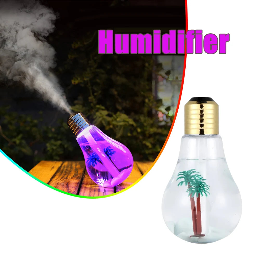 Bedroom Desktop Humidifier Compact Bulb Small Air Humidifiers Large Mist Quiet USB Aroma Essential Oil Diffuser Mini Ultrasonic