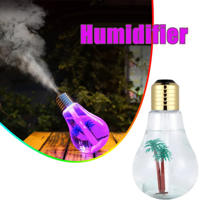 Bedroom Desktop Humidifier Compact Bulb Small Air Humidifiers Large Mist Quiet USB Aroma Essential Oil Diffuser Mini Ultrasonic