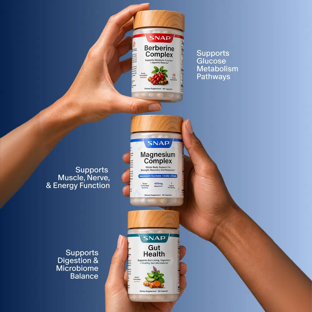 Metabolic Support Bundle - Gut Health + Berberine + Magnesium Complex - Supports Digestion, Energy & Daily Wellness - Probiotics & Essential Minerals - 3Rd Party Tested