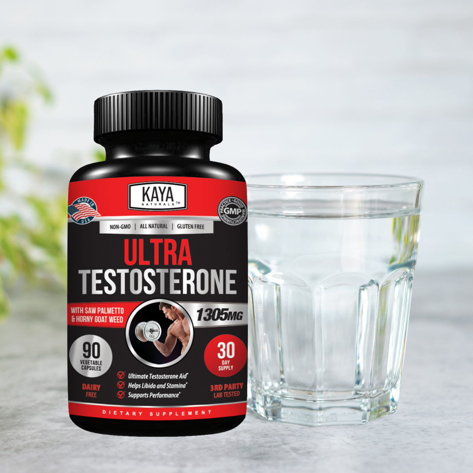 Natural Testosterone Booster 90Ct Increase Energy Improve Muscle Strength Growth